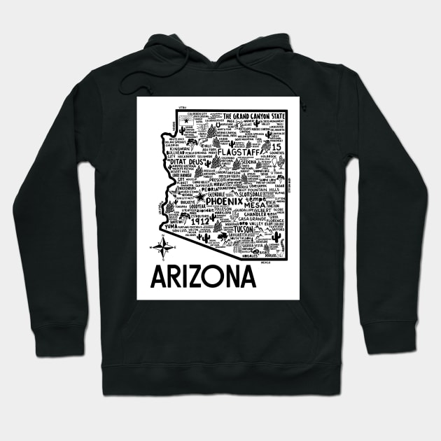 Arizona Map Hoodie by fiberandgloss